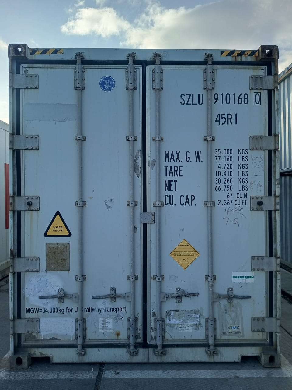SZLU9101680<span> Рефрижераторный контейнер </span>